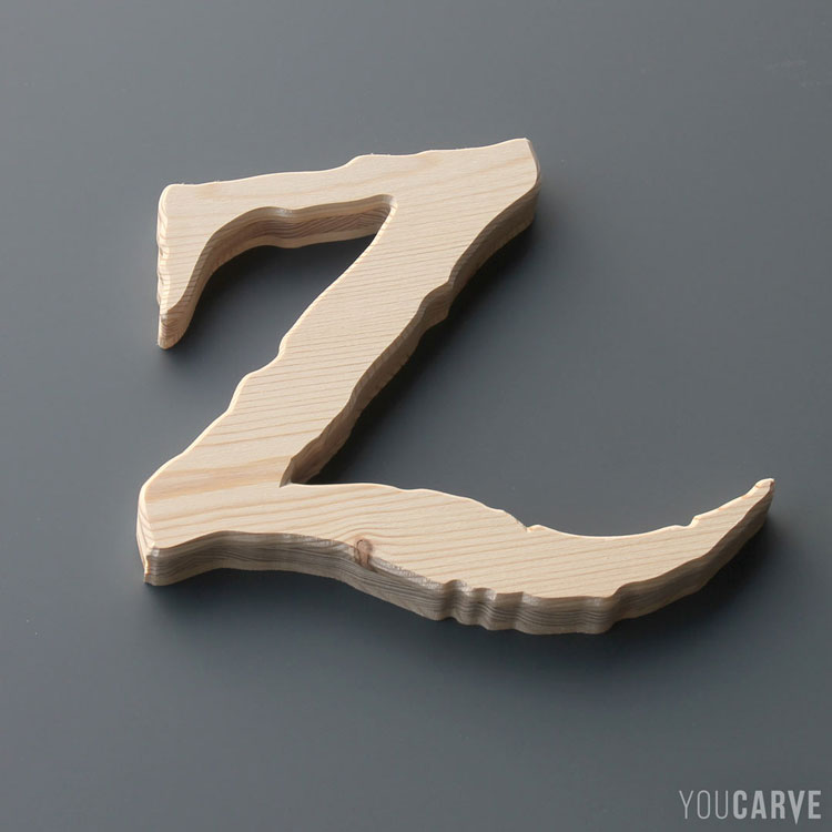 Lettre Z en bois (épicéa 3 plis ép. 19 mm)