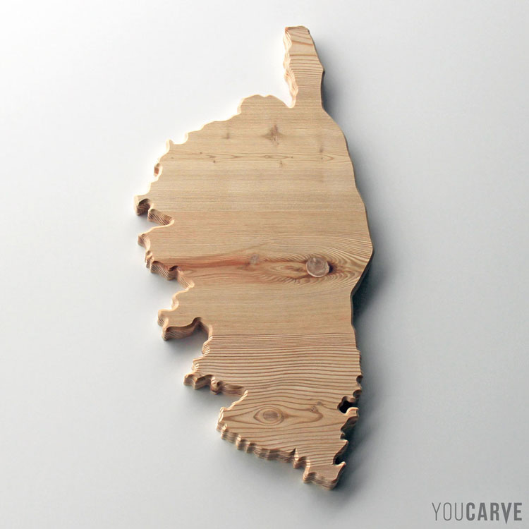 Corse découpée en bois (mélèze 3 plis ép. 19 mm)
