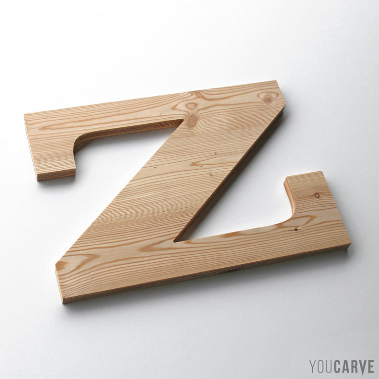 Lettre Z en bois (mélèze 3 plis ép. 19 mm)