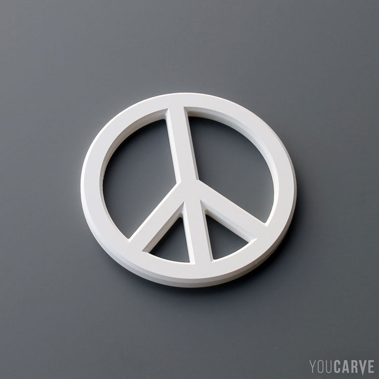 Peace & Love en PVC expansé blanc ép. 10 mm