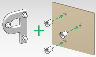 Icône Option de pose 5 : entretoises clipsables + gabarit de perçage en carton